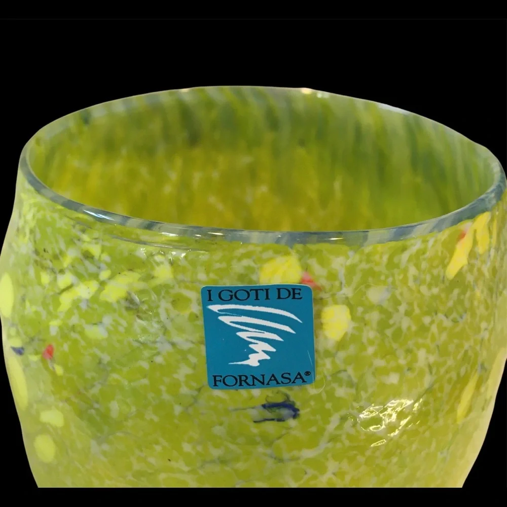 Vintage Barovier & Toso Millefiori Vase Goti De Fornasa Hand-Blown‎ 5.5” tall